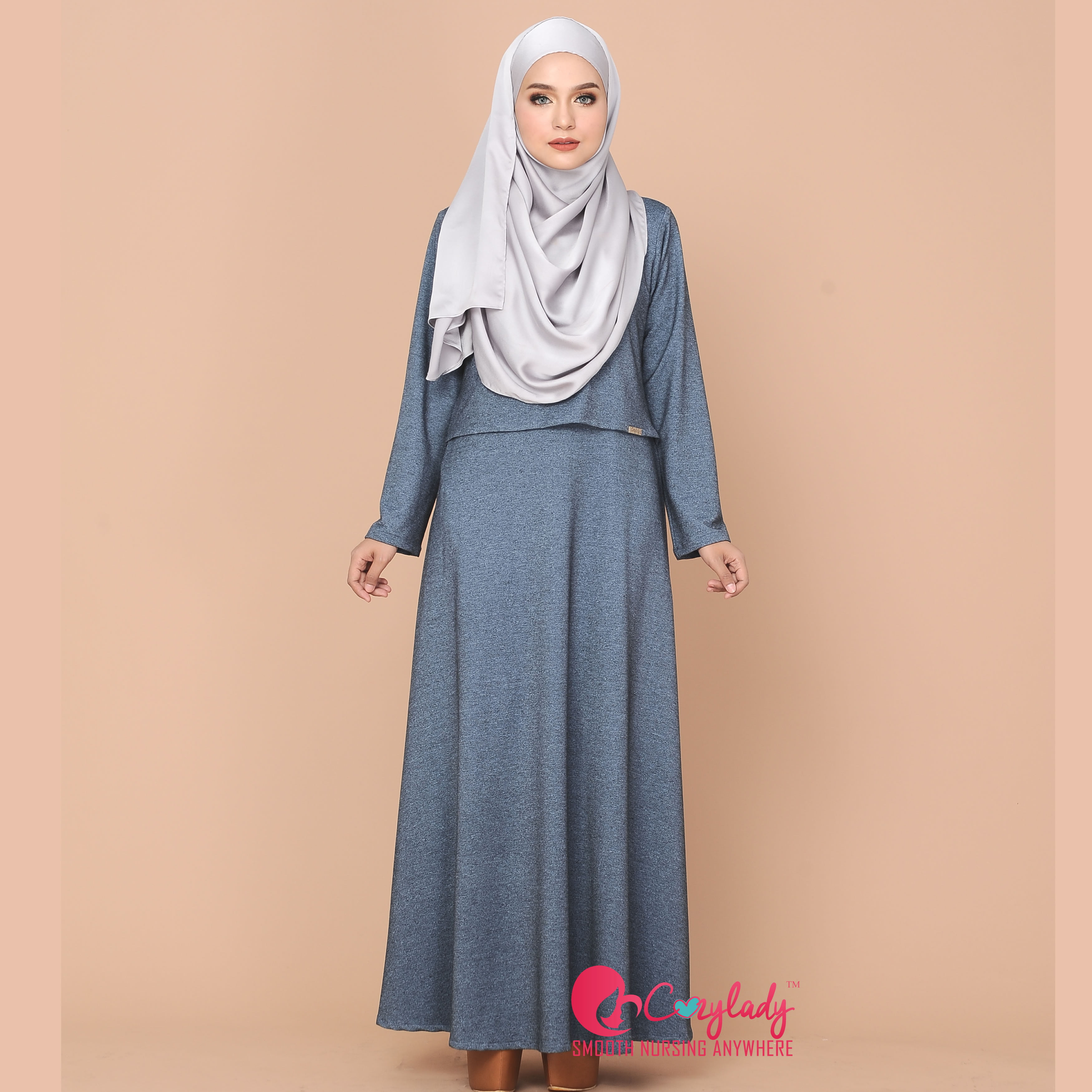 Ossitocina Jubah Dusty Blue Cozy Baby