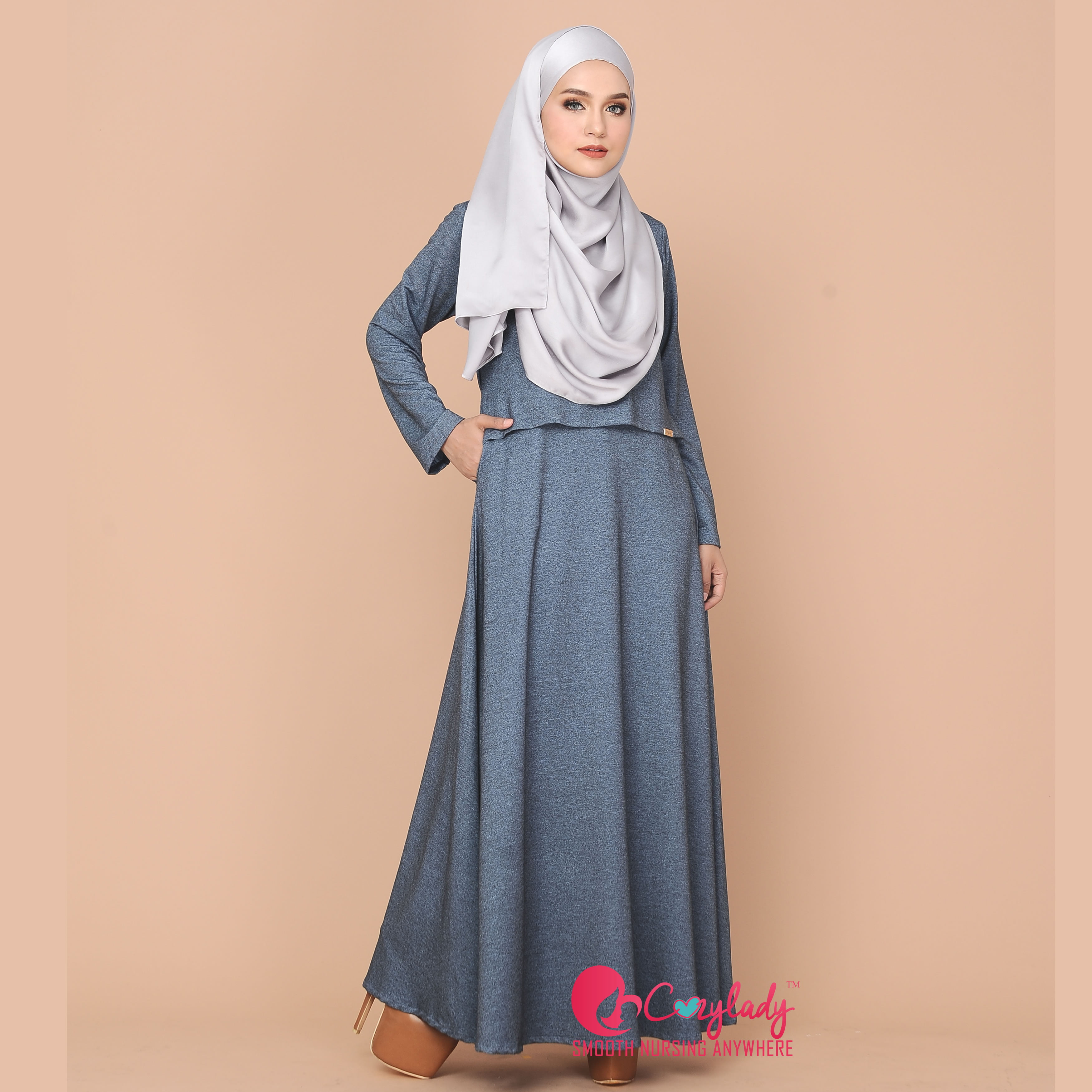 Ossitocina Jubah Dusty Blue Cozy Baby