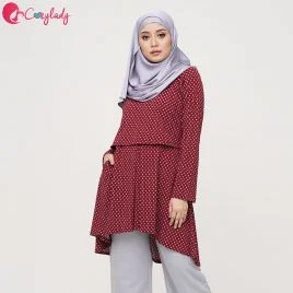 Fishtail Printed – Maroon Dot