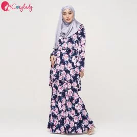 Estran Kurung – Navy Rose